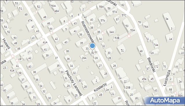 Warszawa, Rotmistrzowska, 31, mapa Warszawy