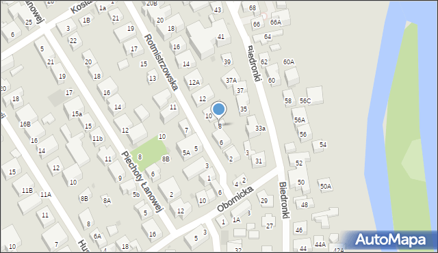 Warszawa, Rotmistrzowska, 8, mapa Warszawy