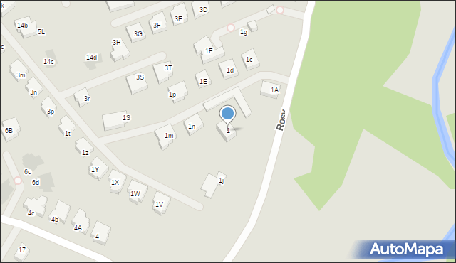 Warszawa, Rosy, 1, mapa Warszawy