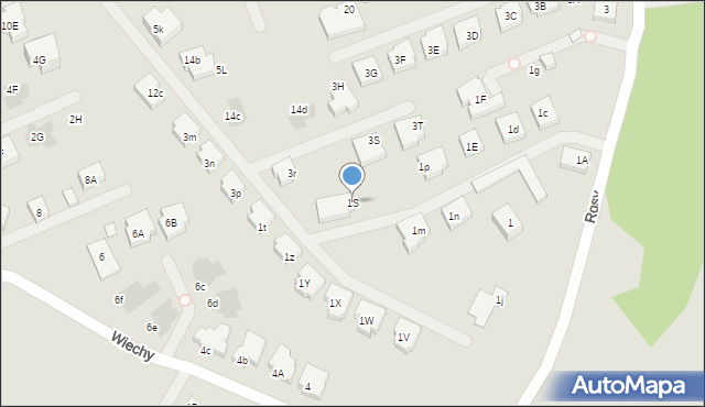 Warszawa, Rosy, 1S, mapa Warszawy