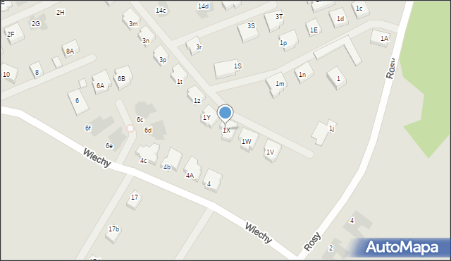 Warszawa, Rosy, 1X, mapa Warszawy