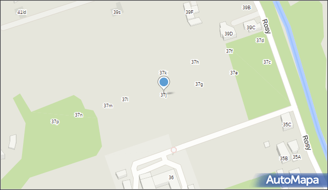 Warszawa, Rosy, 37j, mapa Warszawy