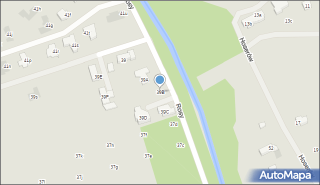 Warszawa, Rosy, 39B, mapa Warszawy