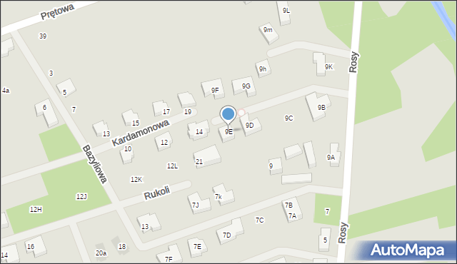 Warszawa, Rosy, 9E, mapa Warszawy