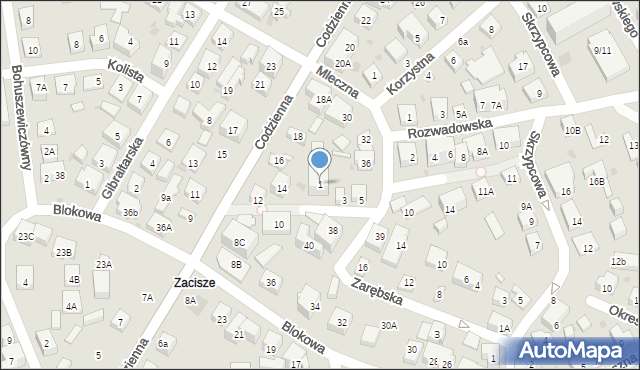 Warszawa, Roślinna, 1, mapa Warszawy