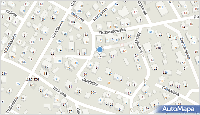 Warszawa, Roślinna, 10, mapa Warszawy