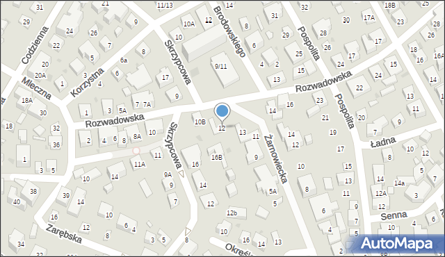 Warszawa, Rozwadowska, 12, mapa Warszawy