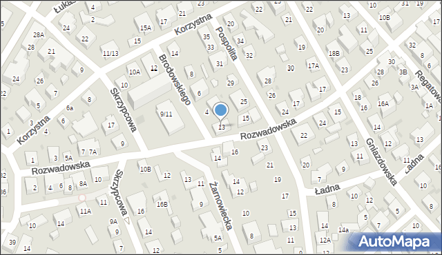 Warszawa, Rozwadowska, 13, mapa Warszawy