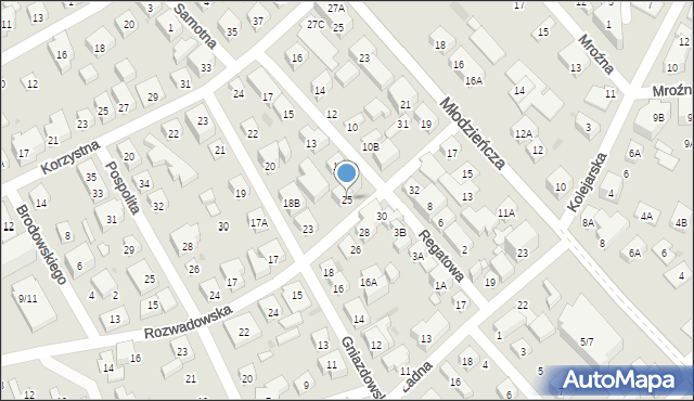 Warszawa, Rozwadowska, 25, mapa Warszawy