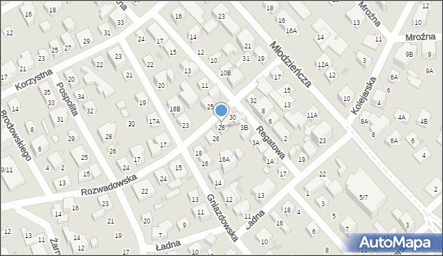 Warszawa, Rozwadowska, 28, mapa Warszawy