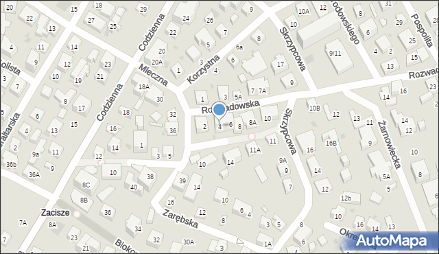 Warszawa, Rozwadowska, 4, mapa Warszawy