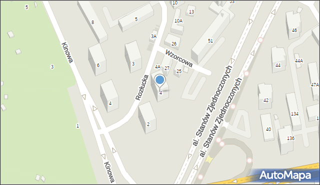 Warszawa, Rozłucka, 4, mapa Warszawy