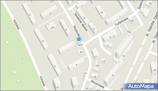 Warszawa, Rozłucka, 7A, mapa Warszawy