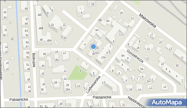 Warszawa, Rożnowska, 10, mapa Warszawy