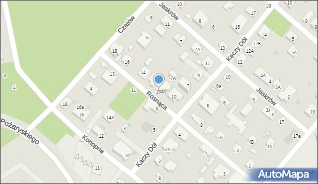 Warszawa, Rosnąca, 10A, mapa Warszawy