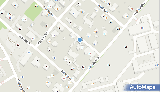 Warszawa, Rosnąca, 3A, mapa Warszawy