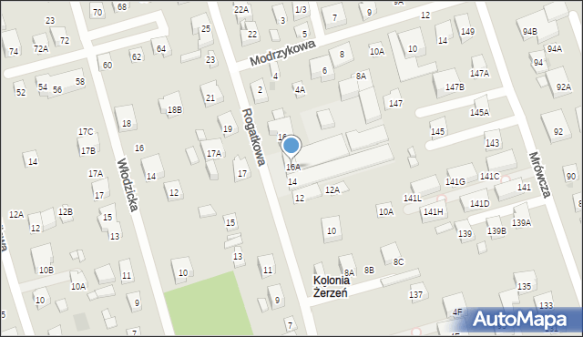 Warszawa, Rogatkowa, 16A, mapa Warszawy