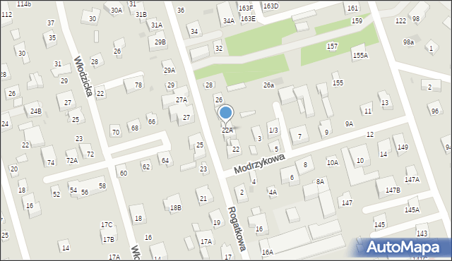 Warszawa, Rogatkowa, 22A, mapa Warszawy