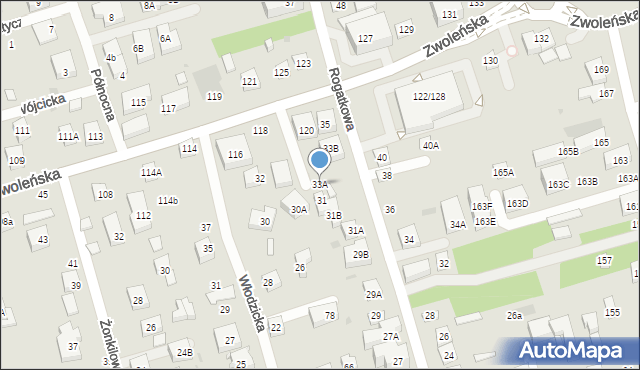 Warszawa, Rogatkowa, 33A, mapa Warszawy