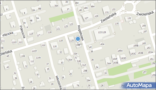 Warszawa, Rogatkowa, 33B, mapa Warszawy