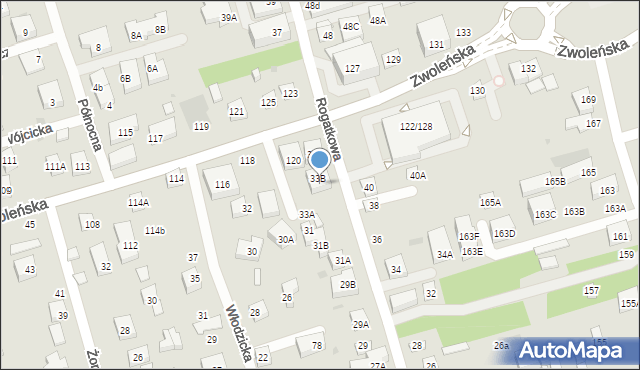 Warszawa, Rogatkowa, 33C, mapa Warszawy