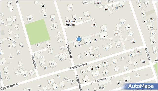 Warszawa, Rogatkowa, 4A, mapa Warszawy