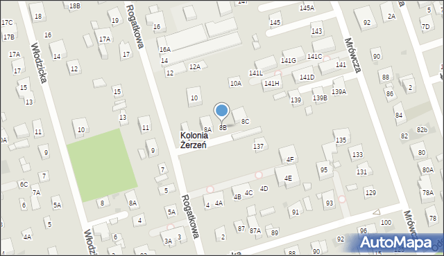 Warszawa, Rogatkowa, 8B, mapa Warszawy