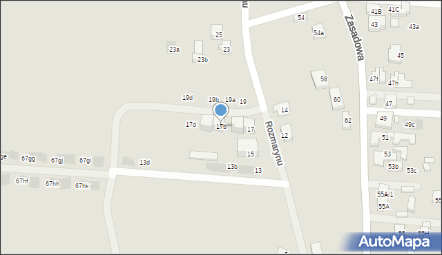 Warszawa, Rozmarynu, 17b, mapa Warszawy