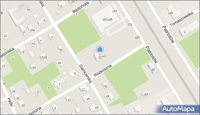 Warszawa, Rozkoszna, 11, mapa Warszawy