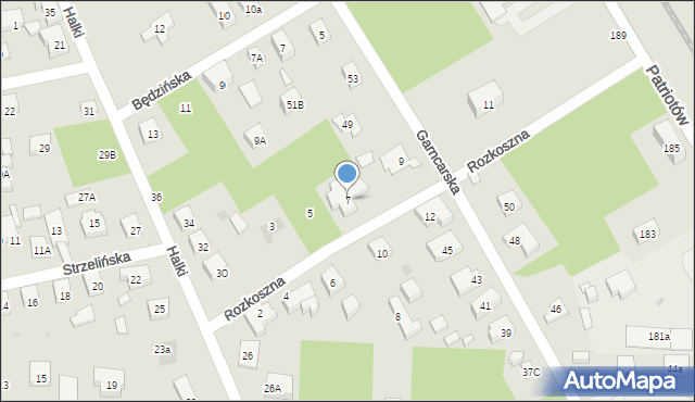 Warszawa, Rozkoszna, 7, mapa Warszawy