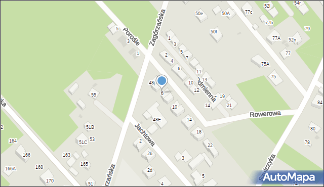 Warszawa, Rowerowa, 6, mapa Warszawy