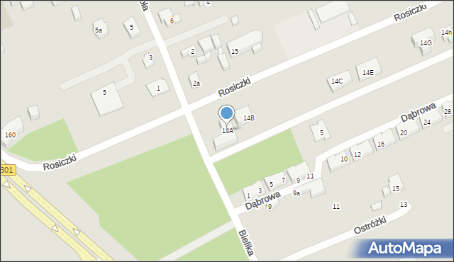 Warszawa, Rosiczki, 14A, mapa Warszawy