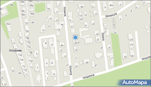 Warszawa, Równa, 13, mapa Warszawy