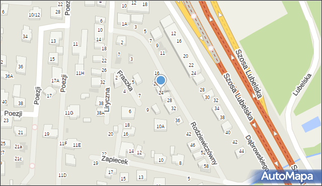 Warszawa, Rodziewiczówny Marii, 24, mapa Warszawy