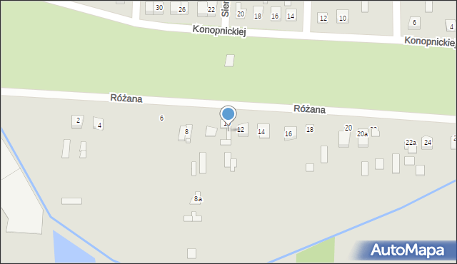 Węgrów, Różana, 10a, mapa Węgrów