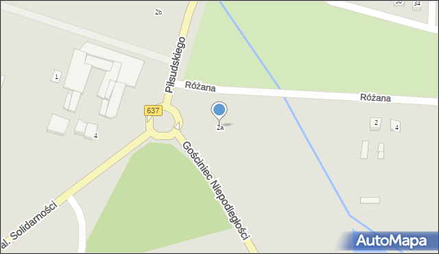 Węgrów, Różana, 2a, mapa Węgrów