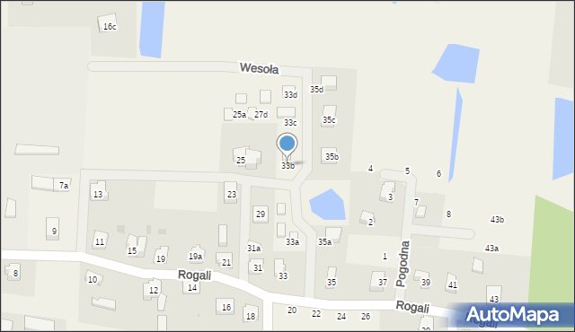 Wiele, Rogali Wincentego, 33b, mapa Wiele