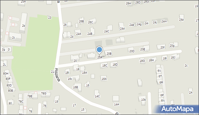 Wieliczka, Różana, 20A, mapa Wieliczka