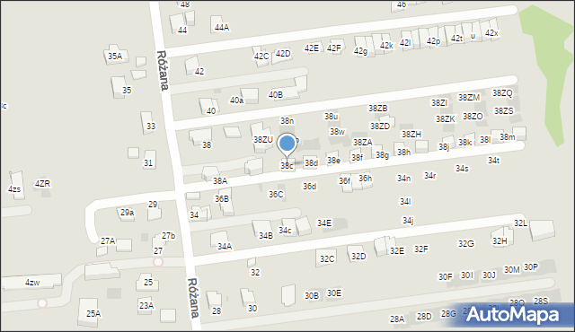 Wieliczka, Różana, 38c, mapa Wieliczka