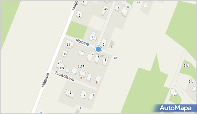 Wieliszew, Różana, 6, mapa Wieliszew