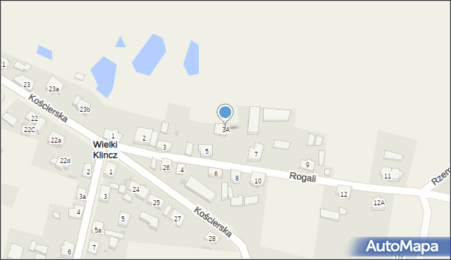 Wielki Klincz, Rogali Tomasza, 3A, mapa Wielki Klincz