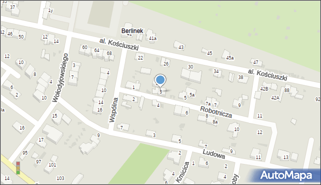 Wieluń, Robotnicza, 3, mapa Wieluń