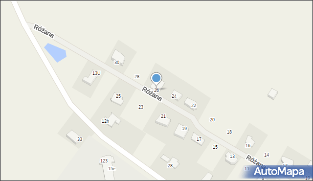 Wikielec, Różana, 26, mapa Wikielec