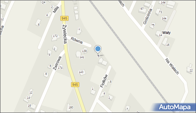 Wilkowice, Równa, 5, mapa Wilkowice