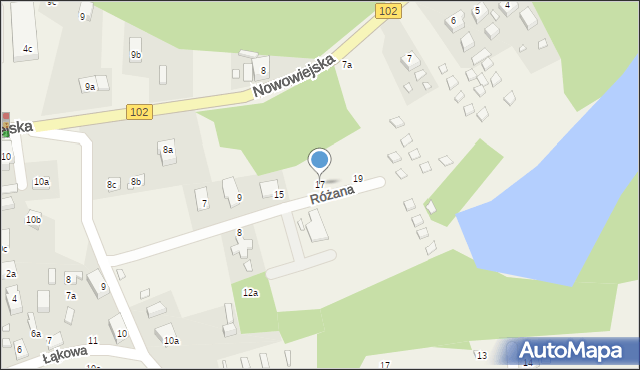 Wisełka, Różana, 17, mapa Wisełka