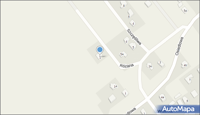 Wiślinka, Różana, 1, mapa Wiślinka