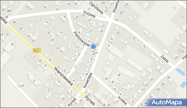 Wisznice, Rowińska, 11, mapa Wisznice