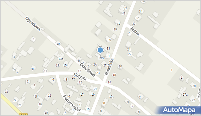 Wisznice, Rowińska, 29A, mapa Wisznice