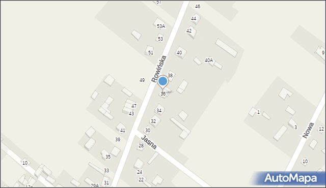 Wisznice, Rowińska, 36, mapa Wisznice