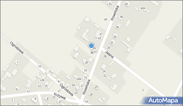 Wisznice, Rowińska, 39, mapa Wisznice